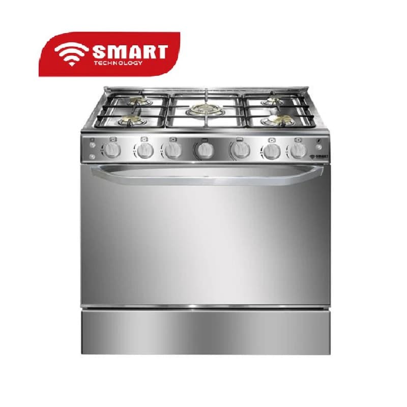 Cuisinière Smart Technology 5feux 80X60 à gaz rotisseur inox STC8060C