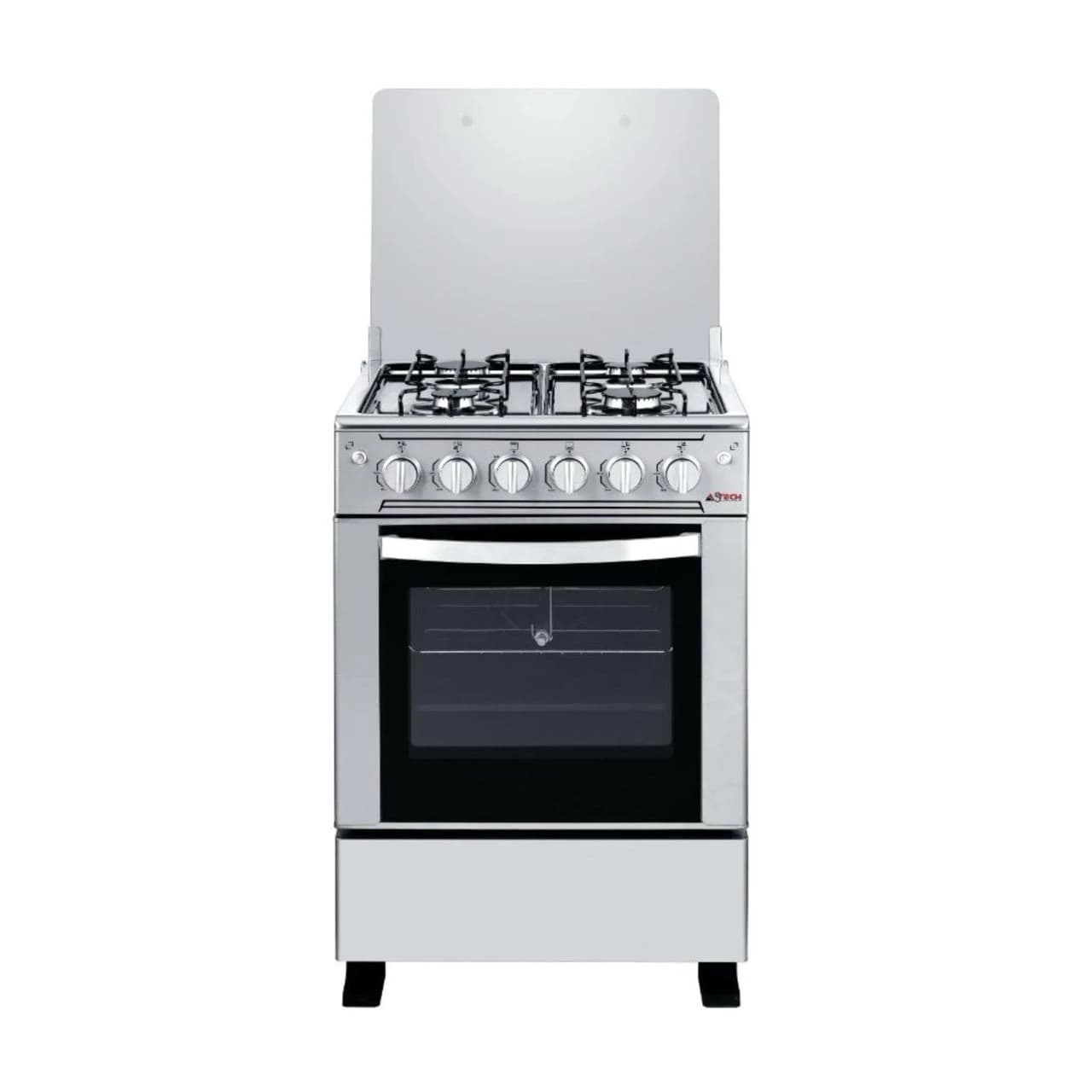 Cuisinière Astech 4feux 60X60 à gaz avec four à gaz inox mis CSI60MS