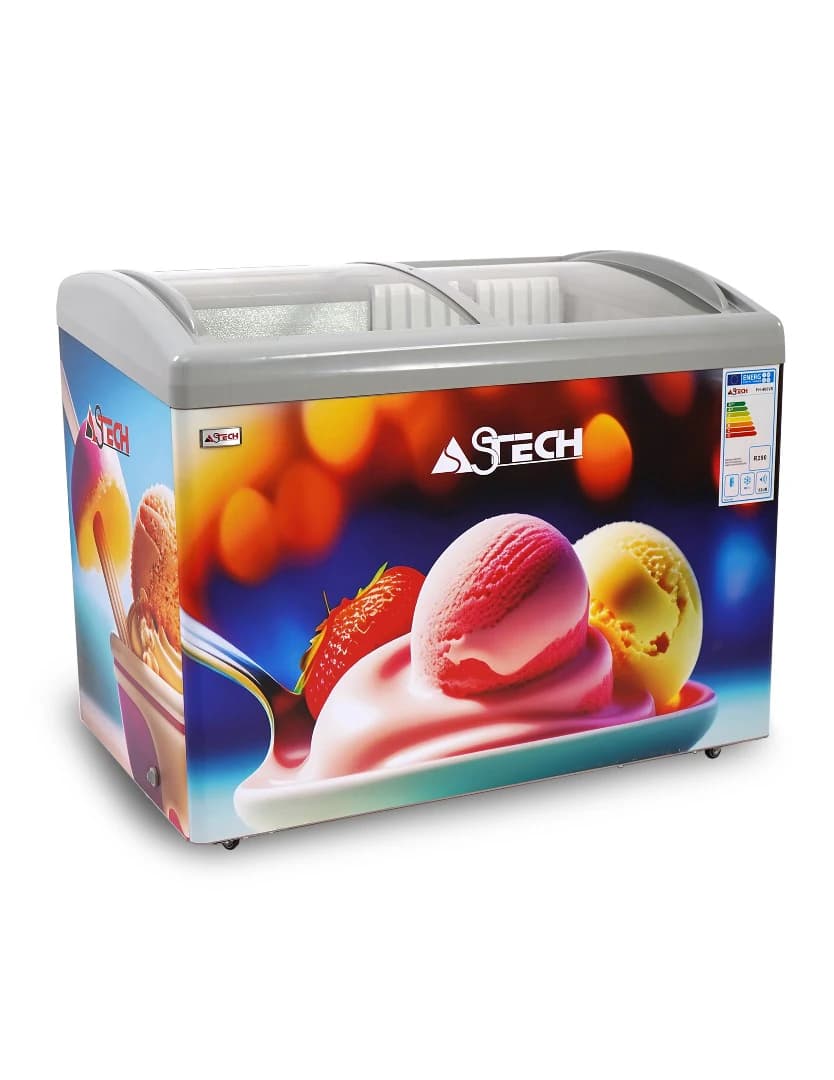 Congélateur Astech horizontal 400litres vitrine FH400LPAA