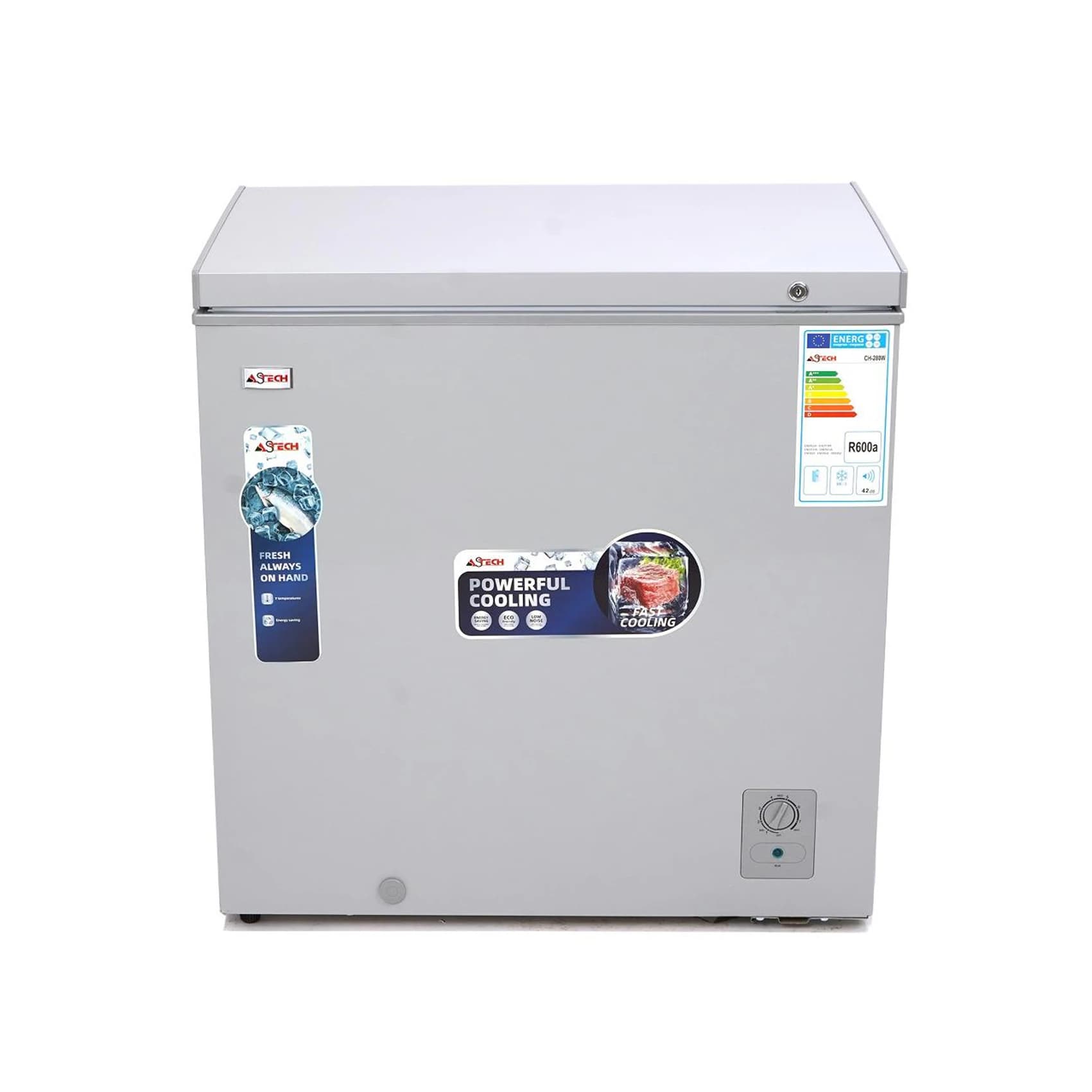Congélateur Astech horizontal 280litres gris CH280S
